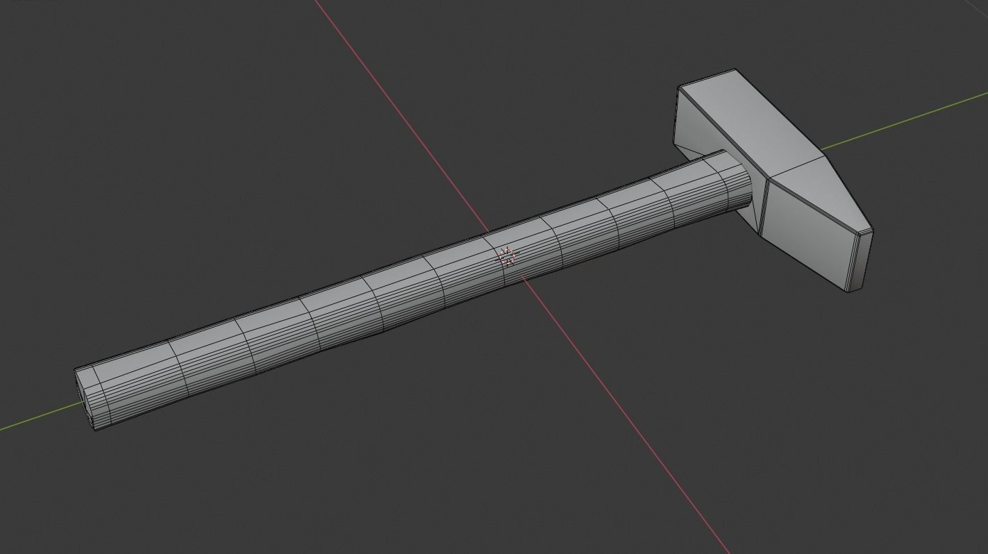 hammer wooden in sky Free low-poly 3D model_2