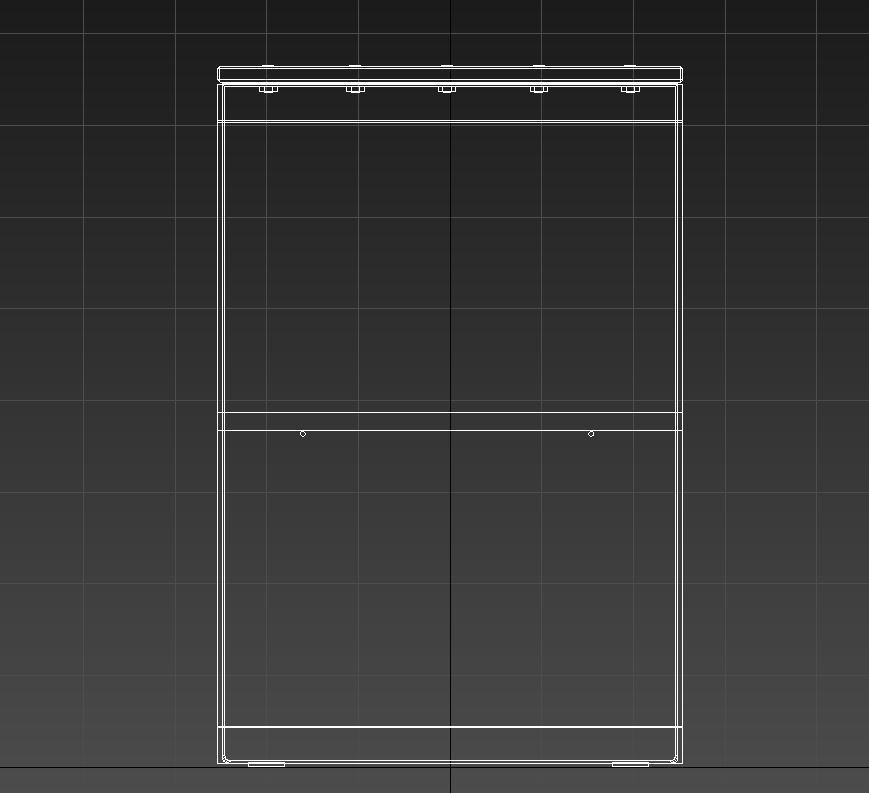 Wooden desk with steel leg 3D model_13