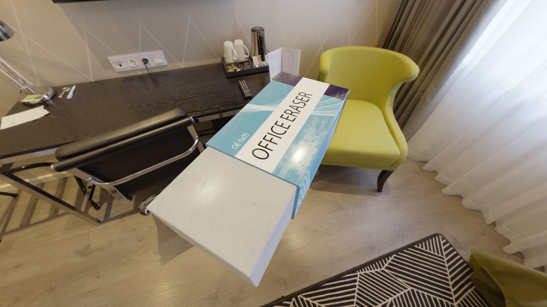 office eraser model Low-poly 3D model_2