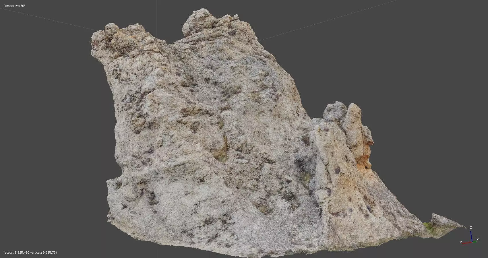 RAW Highpoly Big Mountain Peak Cliff Boulder Drone Scan 3D model