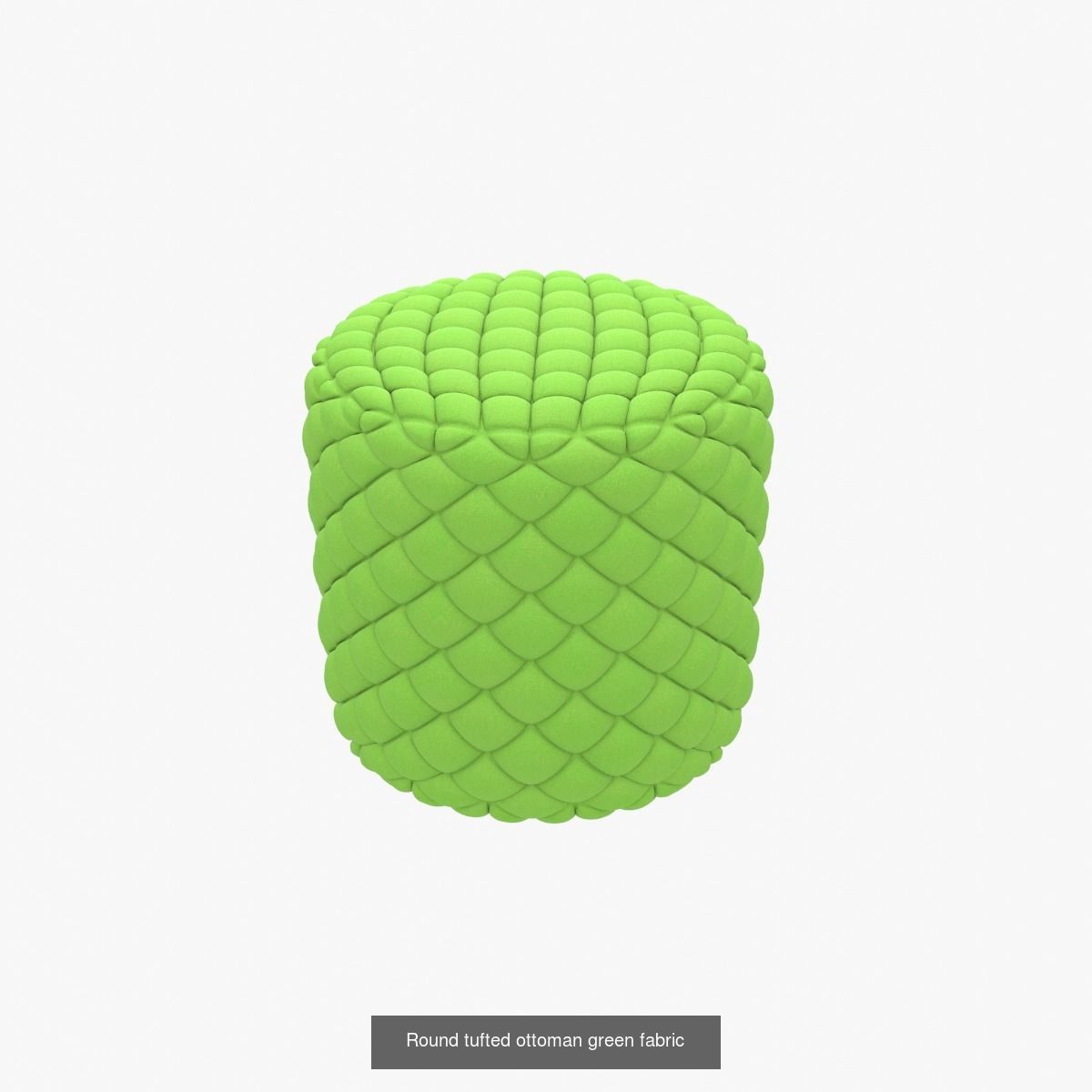 Fabric tufted ottoman 3D Model Collection_2