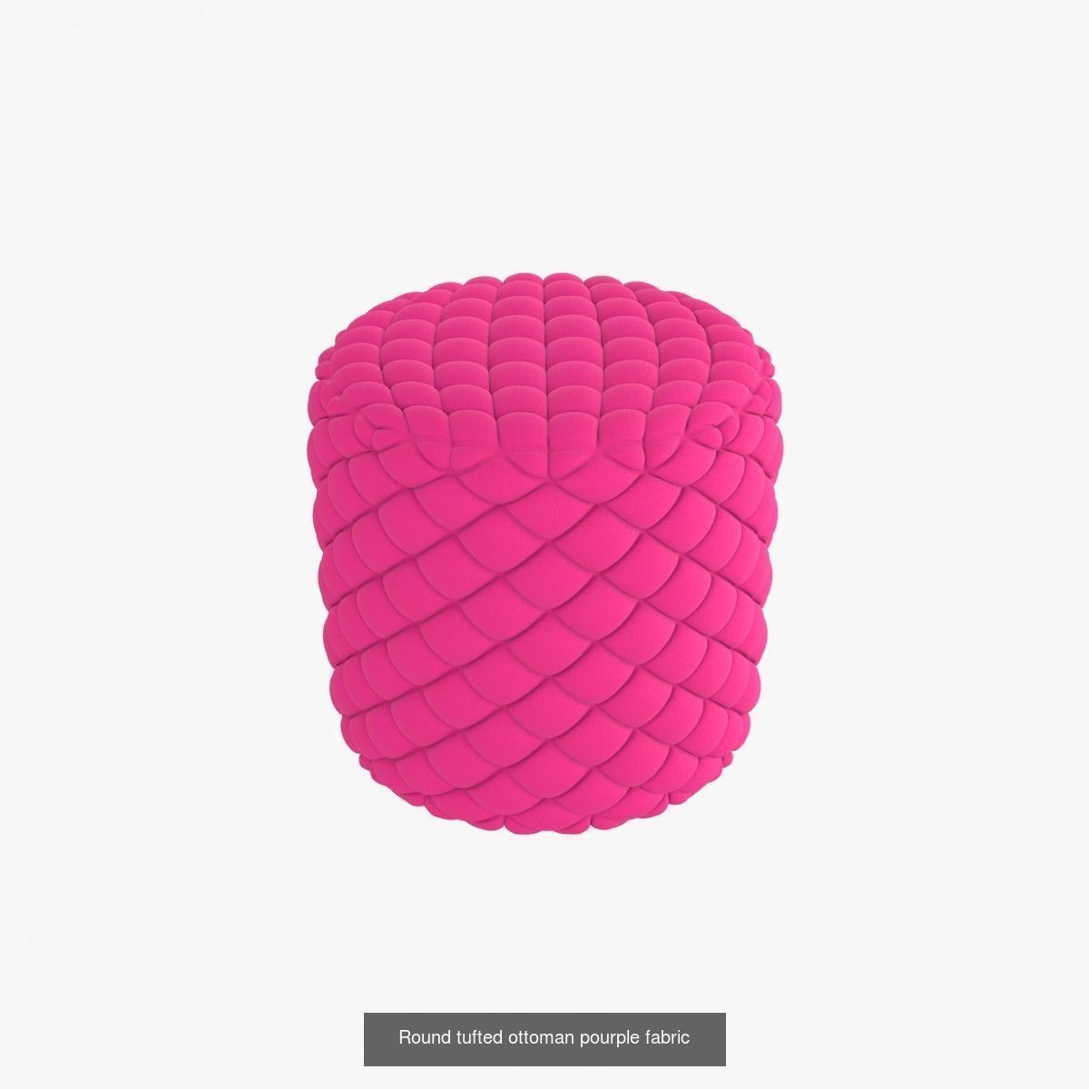 Fabric tufted ottoman 3D Model Collection_3