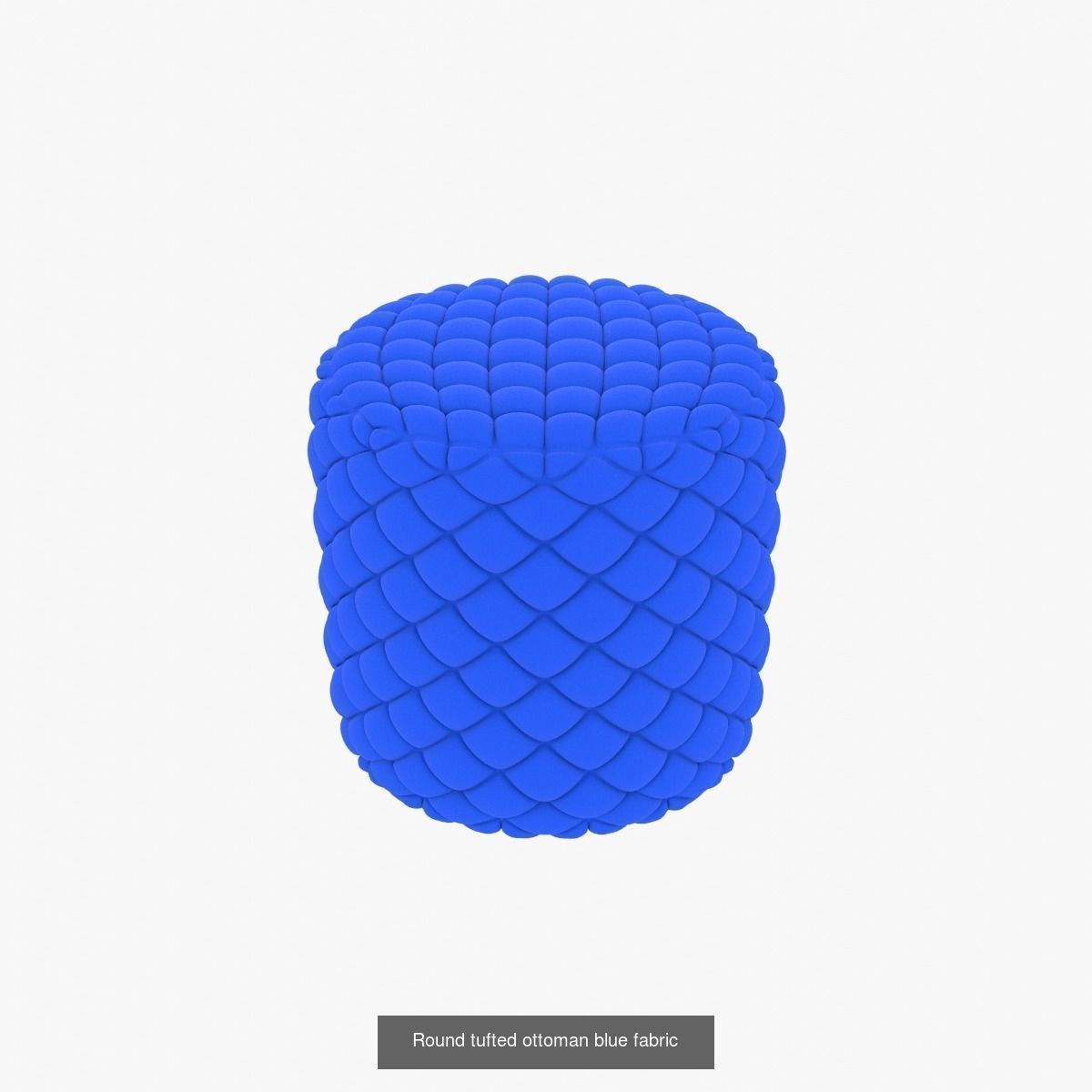Fabric tufted ottoman 3D Model Collection_4