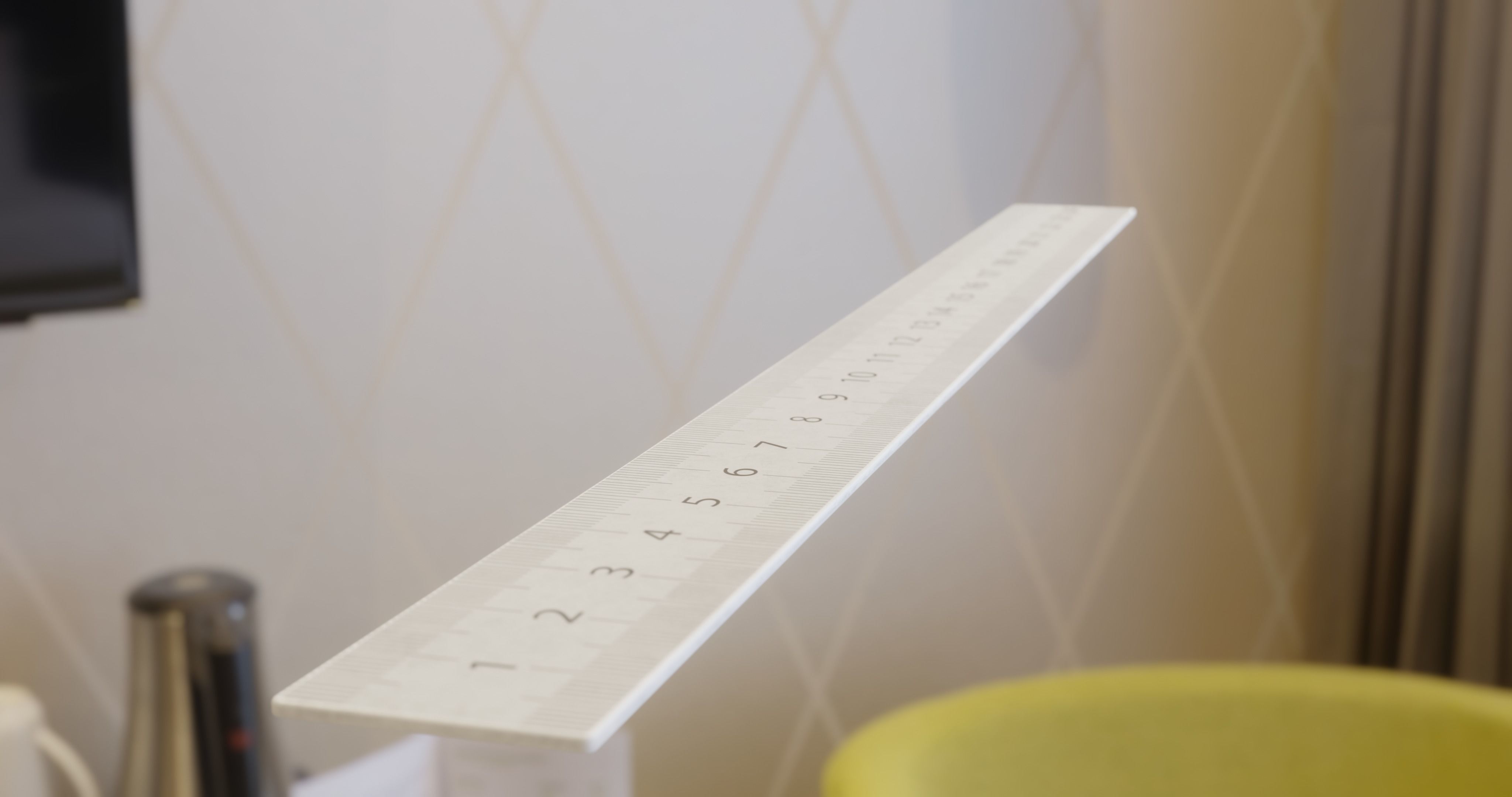 school ruler Low-poly 3D model_1