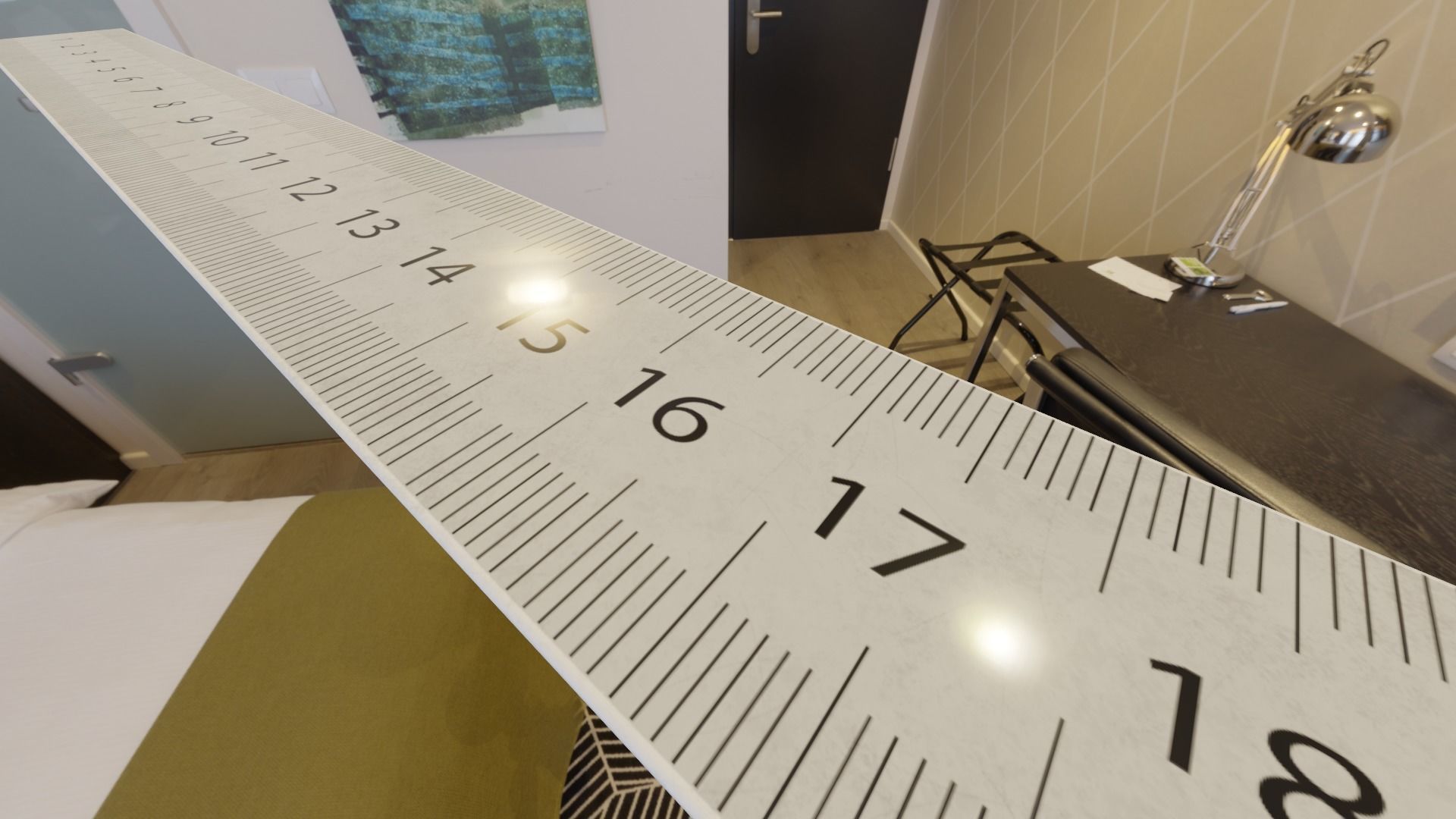 school ruler Low-poly 3D model_2