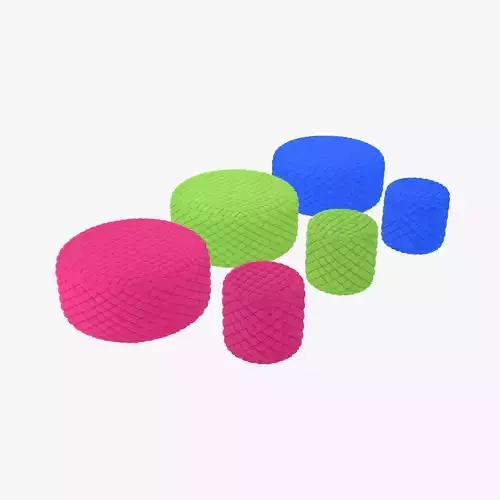 Fabric tufted ottoman 3D Model Collection