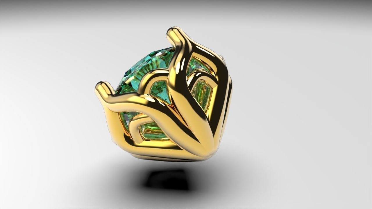 a package of engagement solitaire ring head or stud earrings 3D print model_6