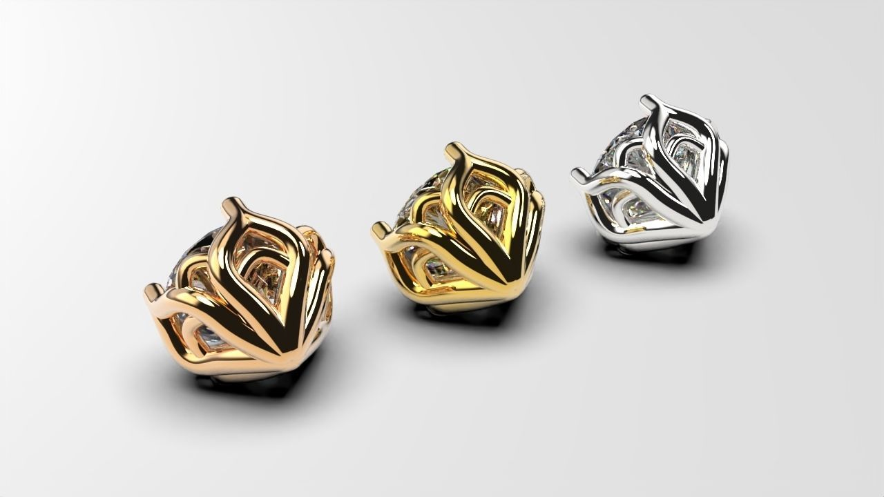 a package of engagement solitaire ring head or stud earrings 3D print model_13