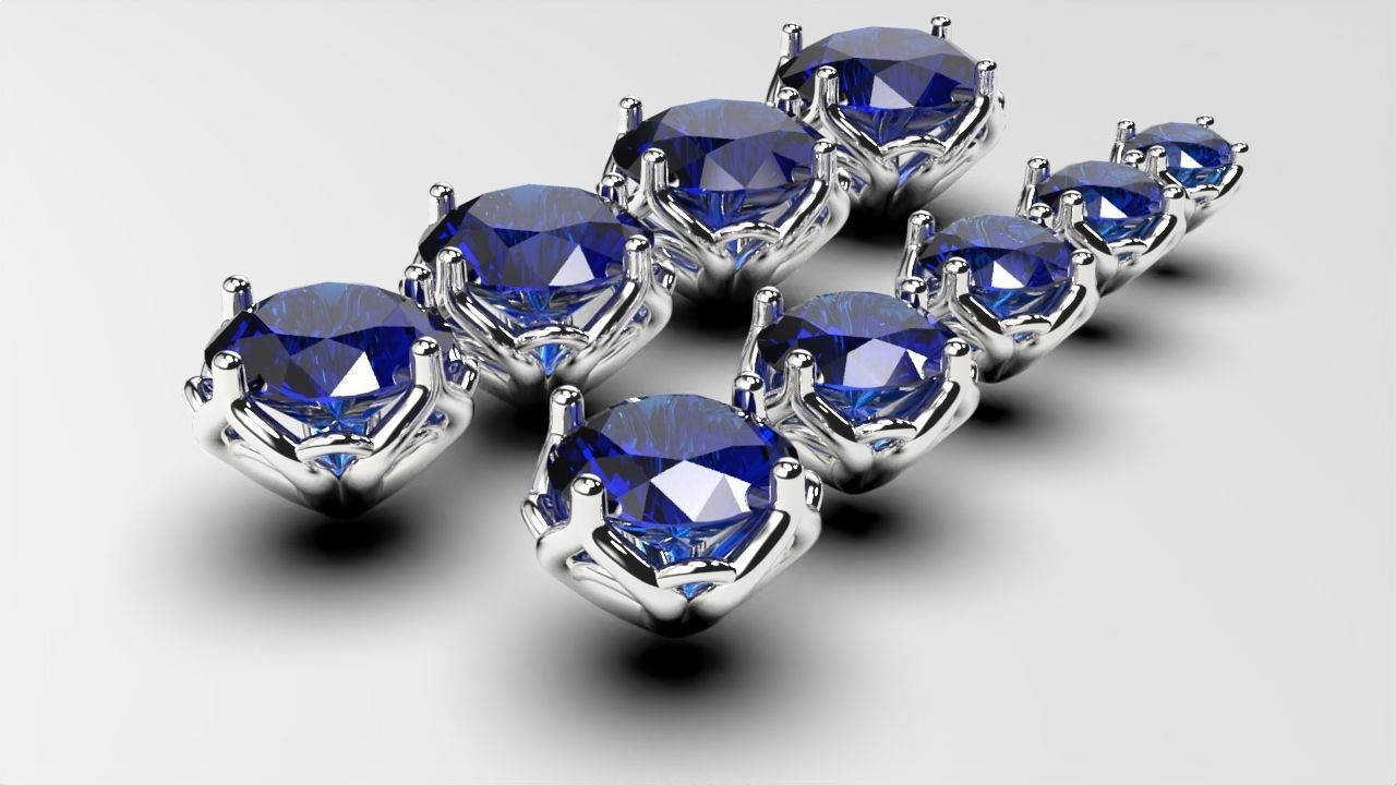 a package of engagement solitaire ring head or stud earrings 3D print model_8