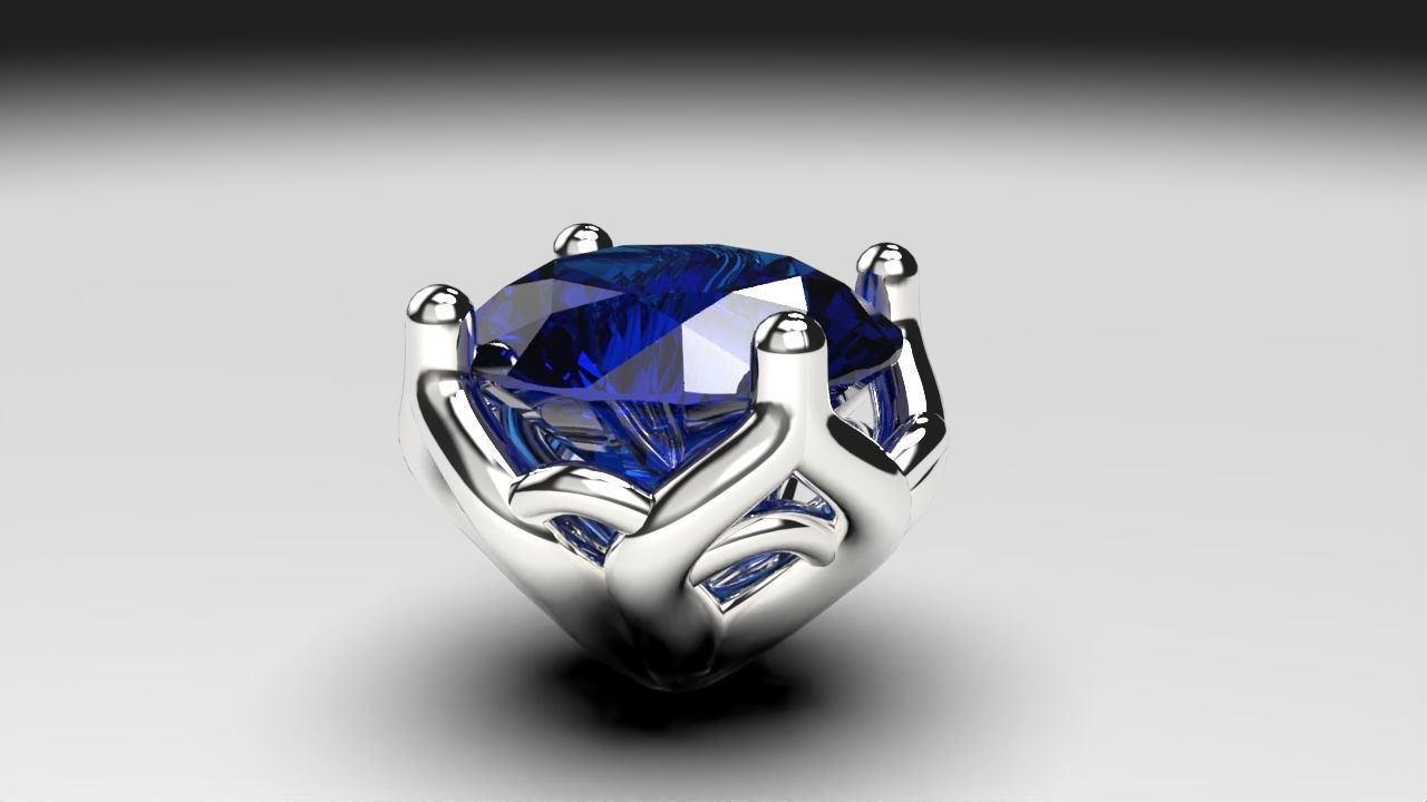 a package of engagement solitaire ring head or stud earrings 3D print model_5