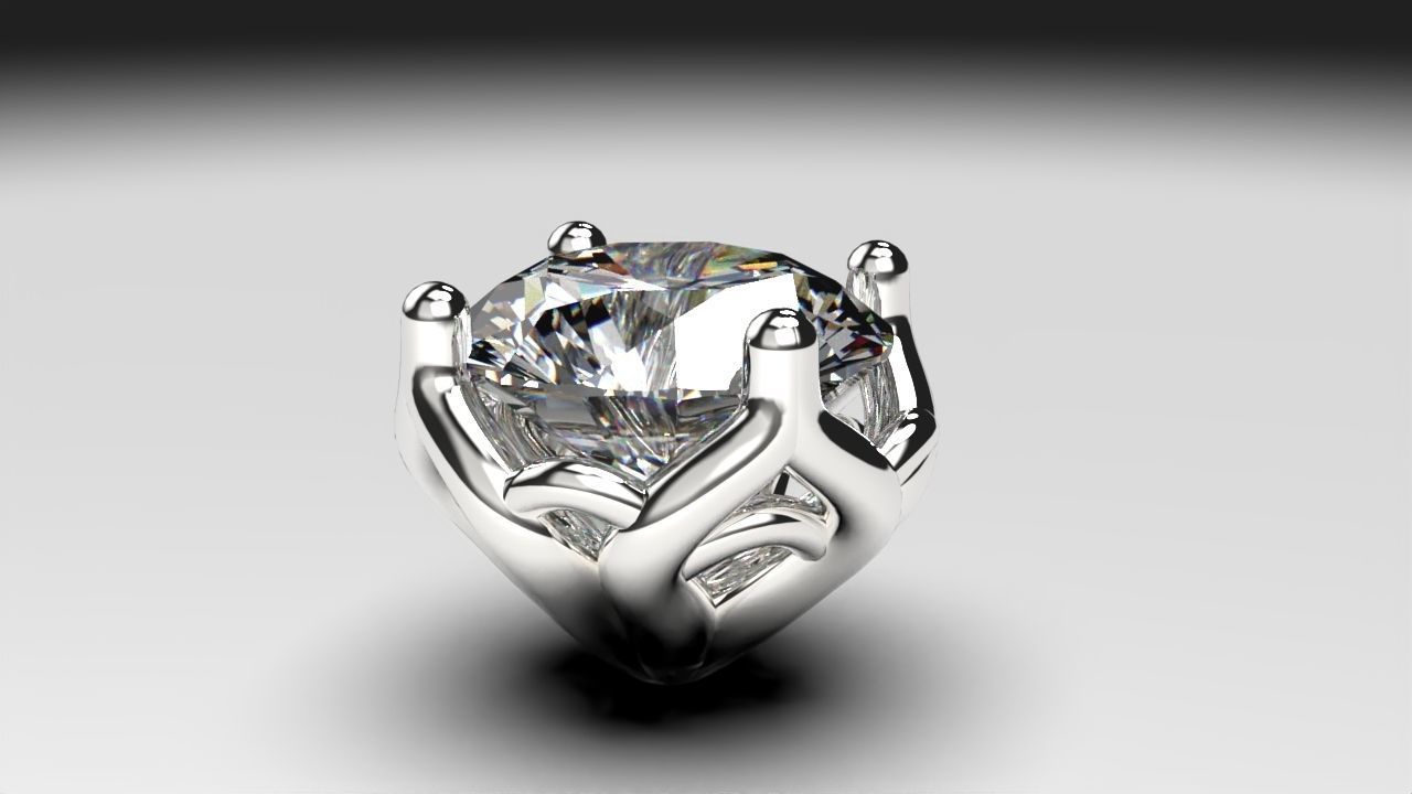 a package of engagement solitaire ring head or stud earrings 3D print model_4