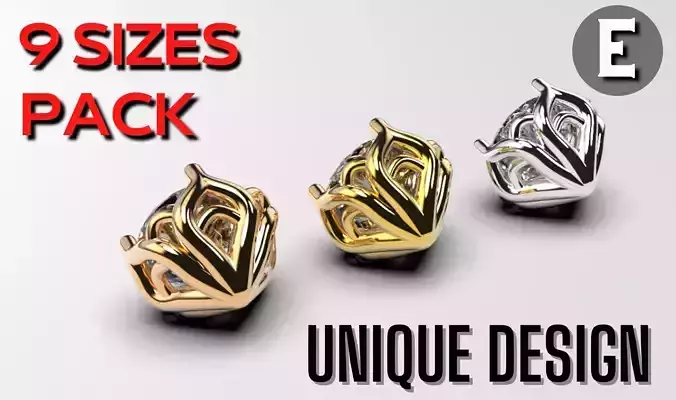 a package of engagement solitaire ring head or stud earrings