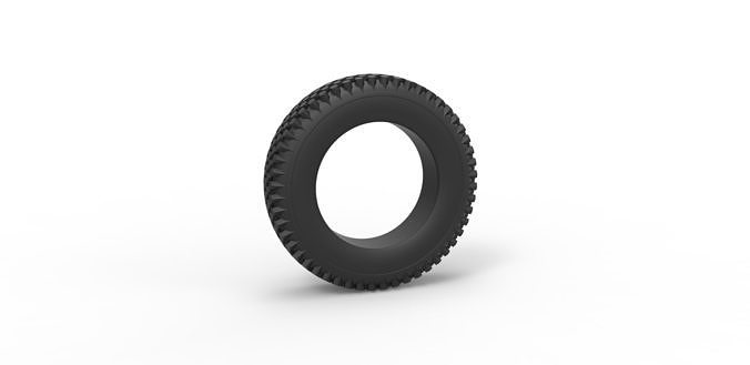 Military tire 4 Scale 1 to 10 3D print model