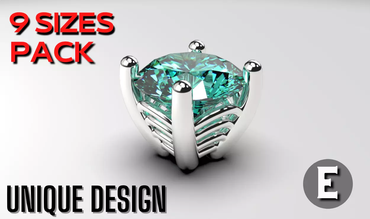 a package of engagement solitaire ring head or stud earrings 3D print model