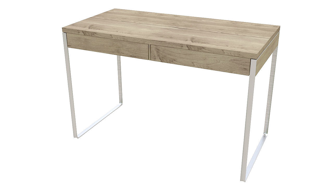 Desk with drawers steel legs 3D model_3