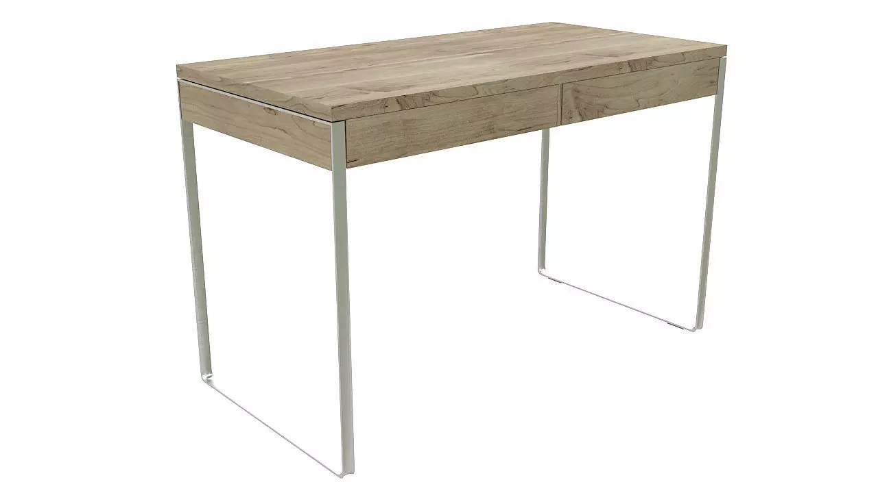 Desk with drawers steel legs 3D model_0