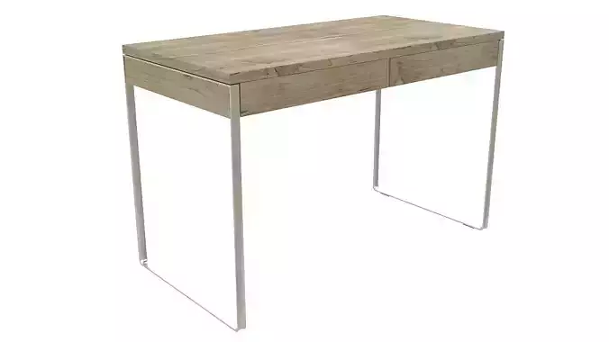 Desk with drawers steel legs 3D model