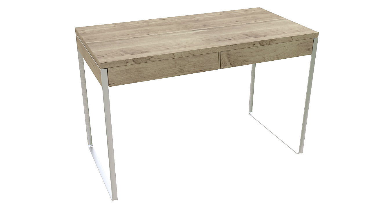 Desk with drawers steel legs 3D model_1