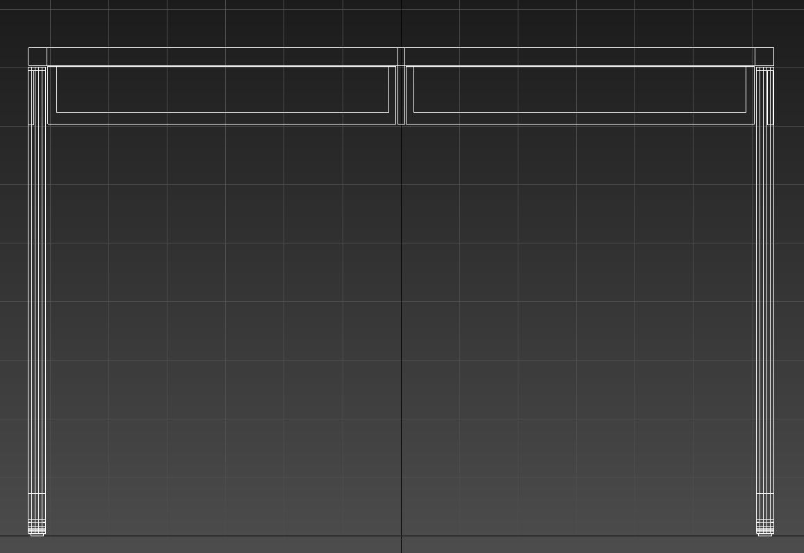 Desk with drawers steel legs 3D model_12