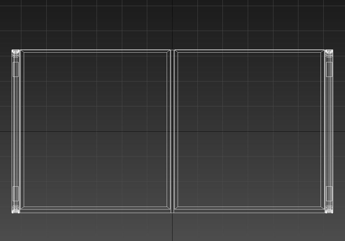 Desk with drawers steel legs 3D model_13