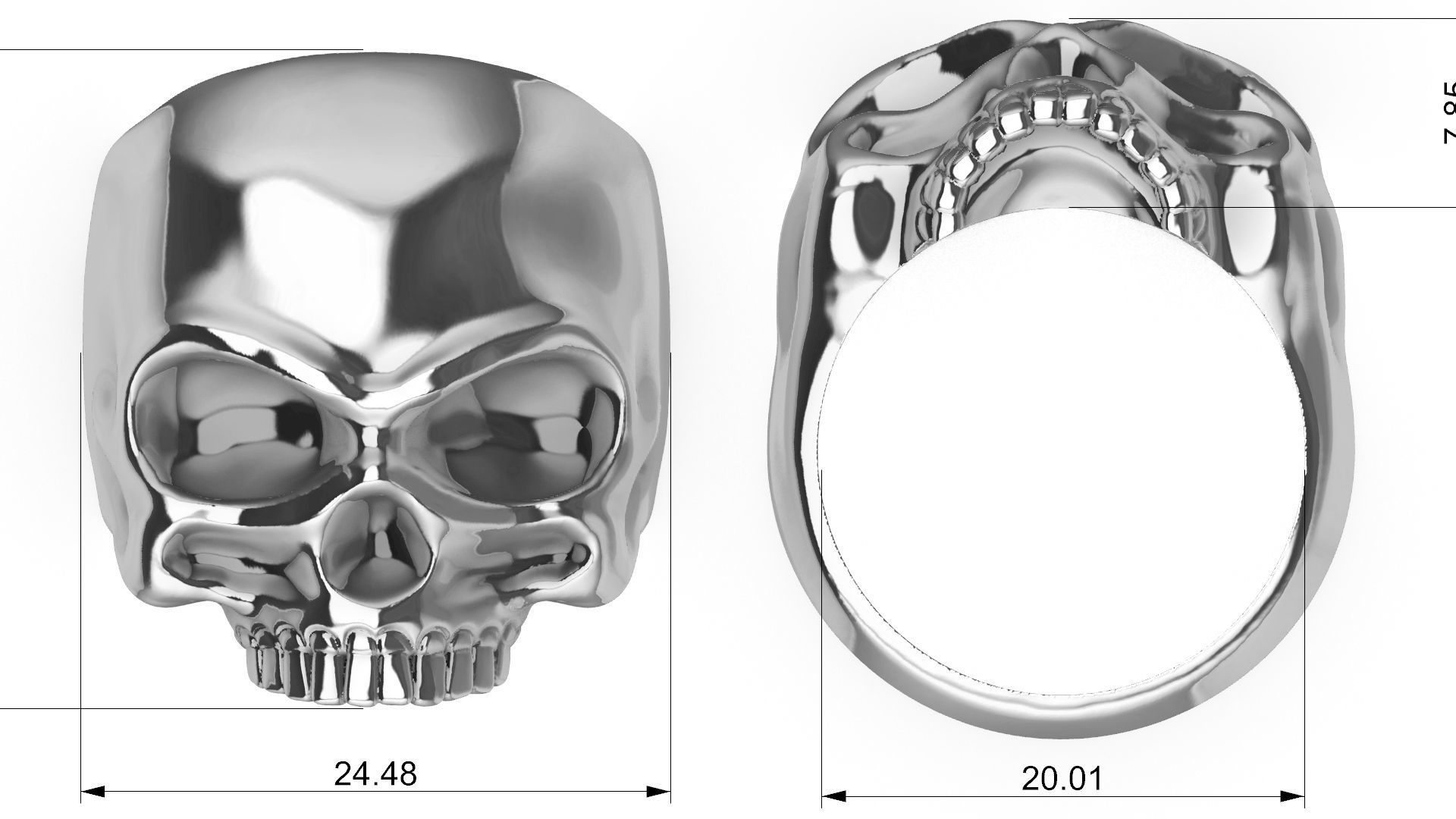 Skull ring Caveira - Guerreiro 3D print model_1