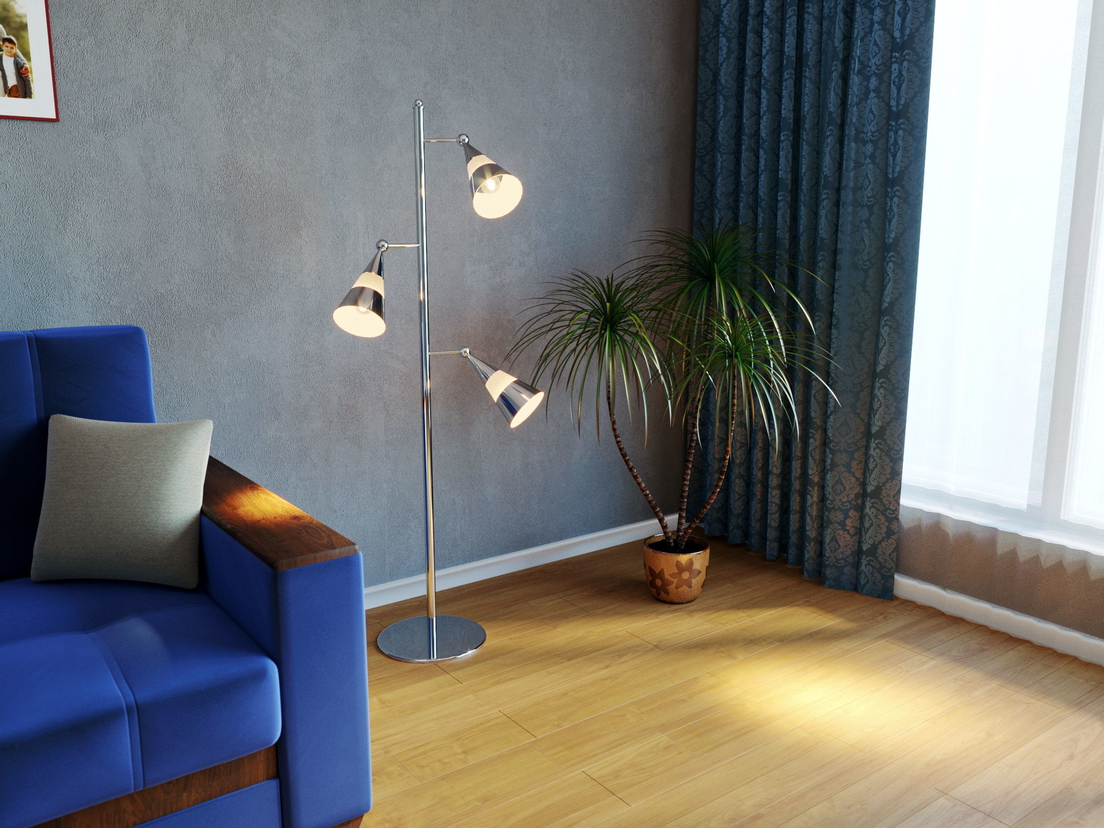 Floor lamp from the TV series Friends 3D model_3