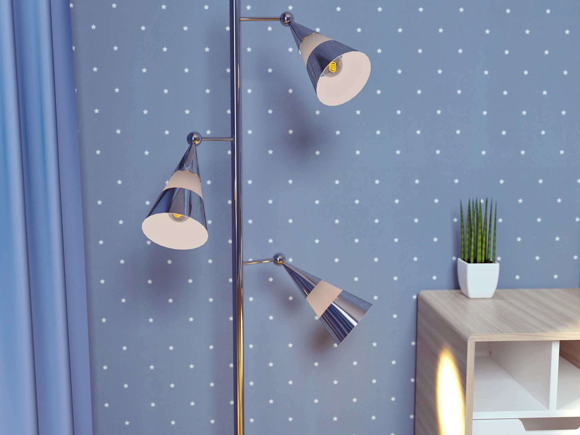 Floor lamp from the TV series Friends 3D model_5