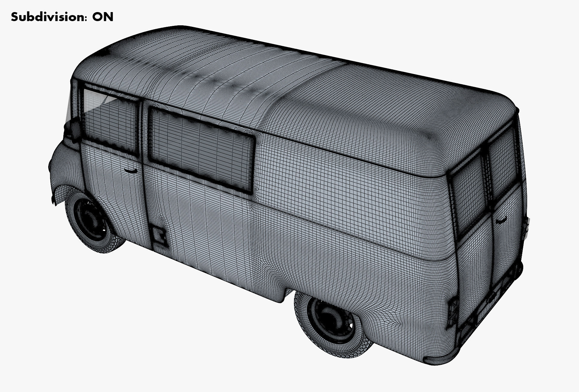 Generic Retro Cargo Van v 3 3D model_19