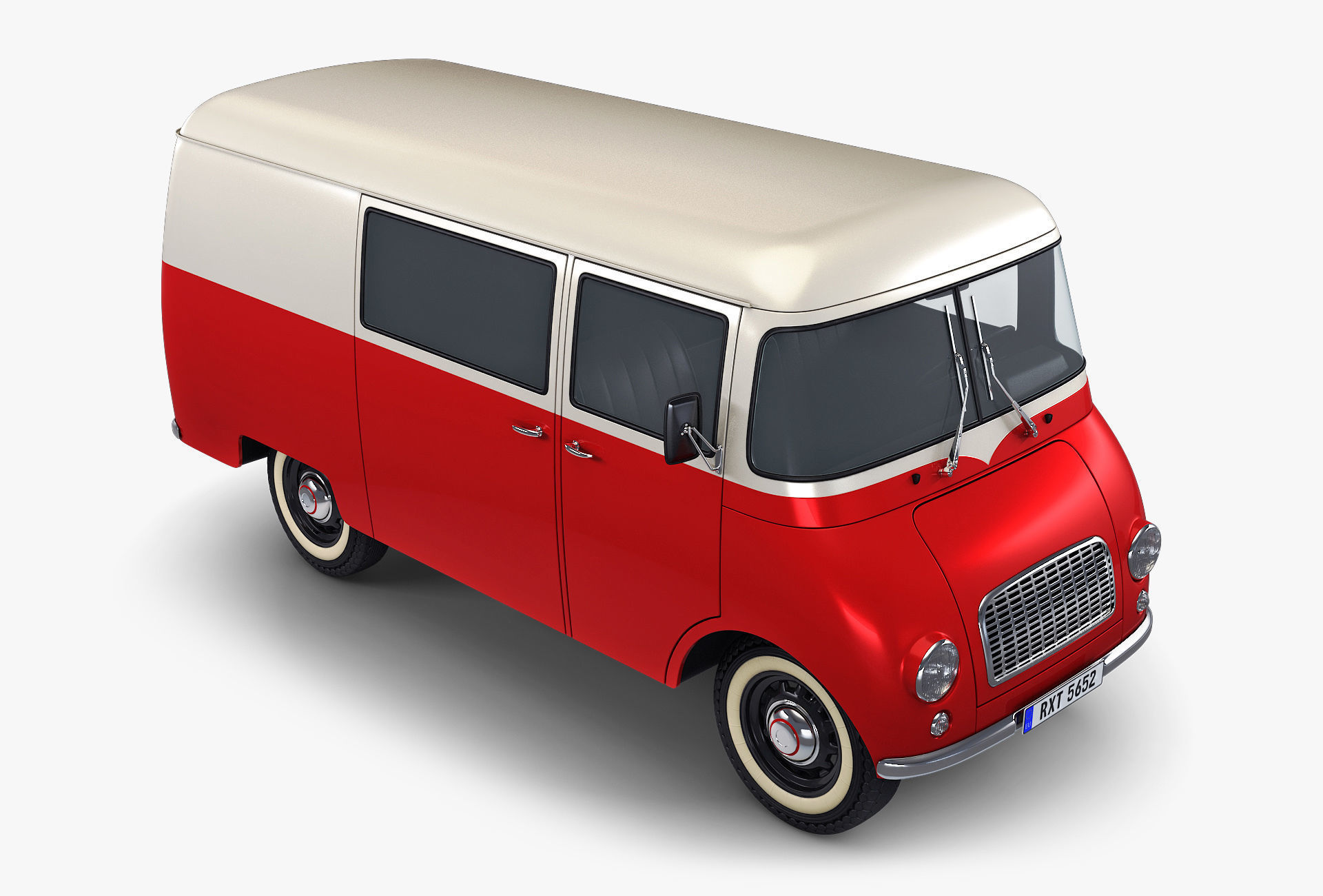 Generic Retro Cargo Van v 3 3D model_4