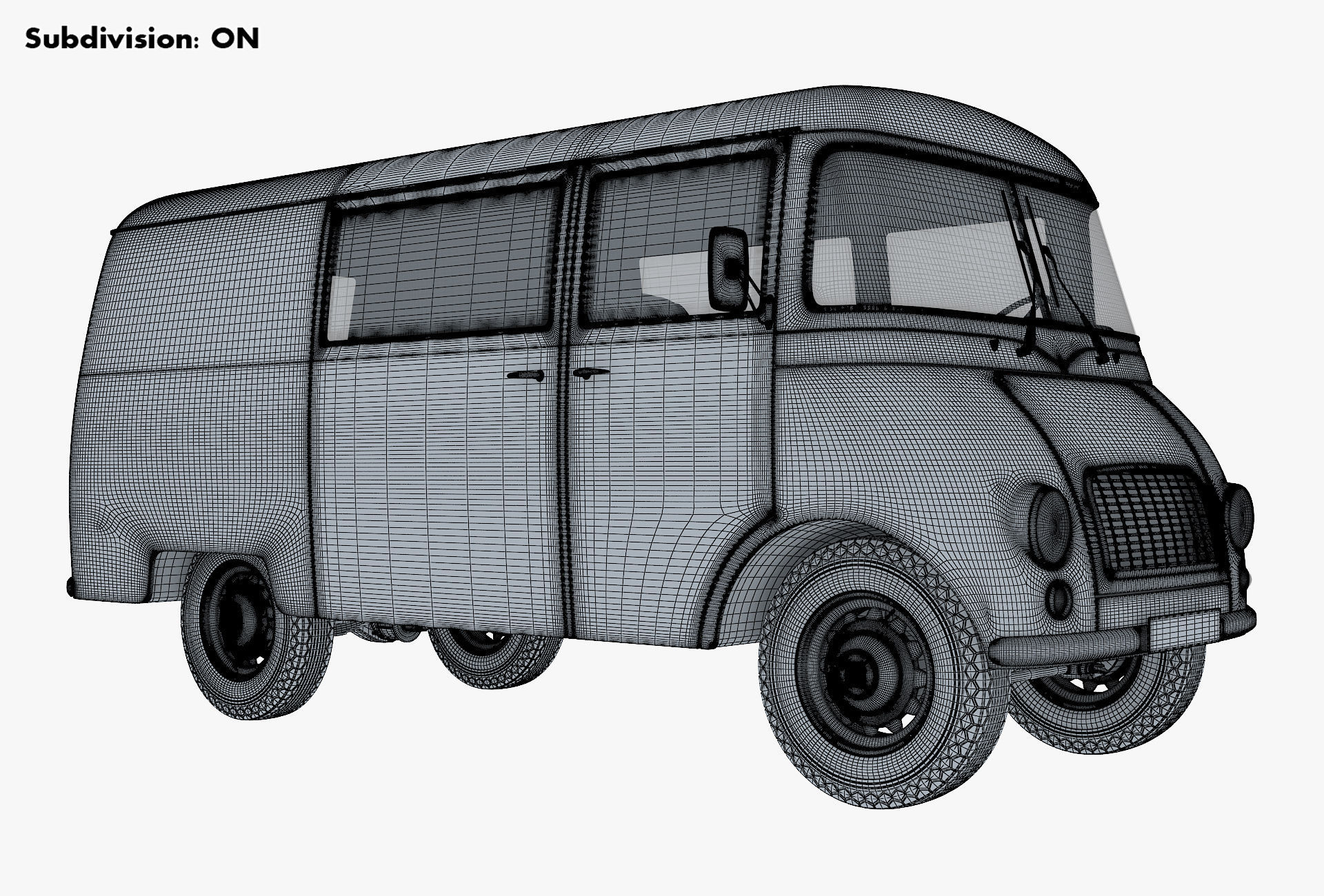 Generic Retro Cargo Van v 3 3D model_23