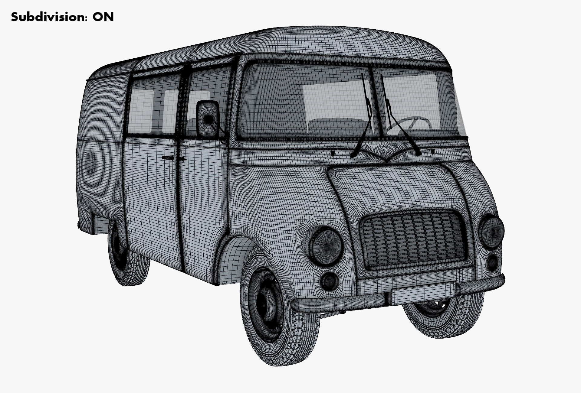 Generic Retro Cargo Van v 3 3D model_15