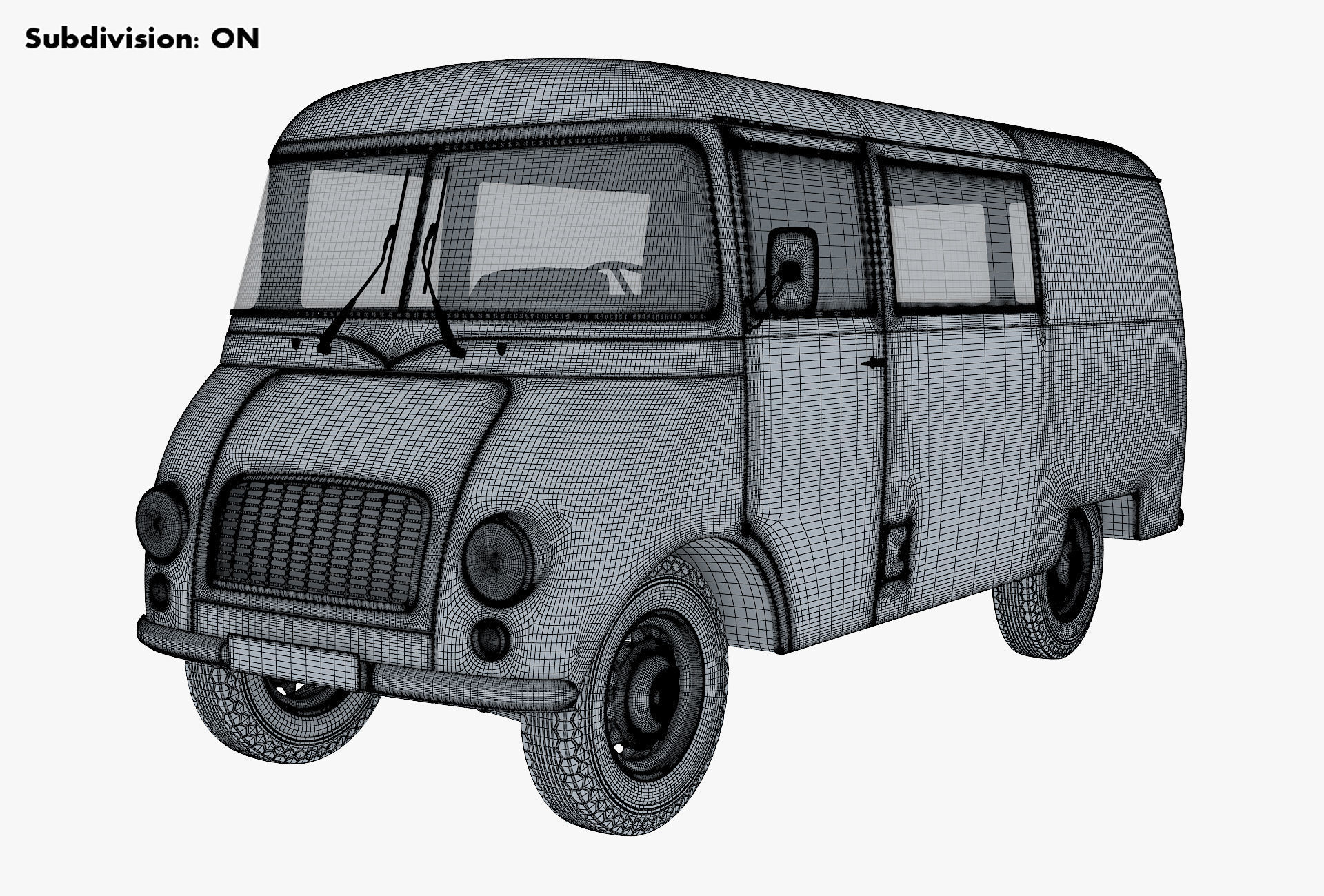 Generic Retro Cargo Van v 3 3D model_13