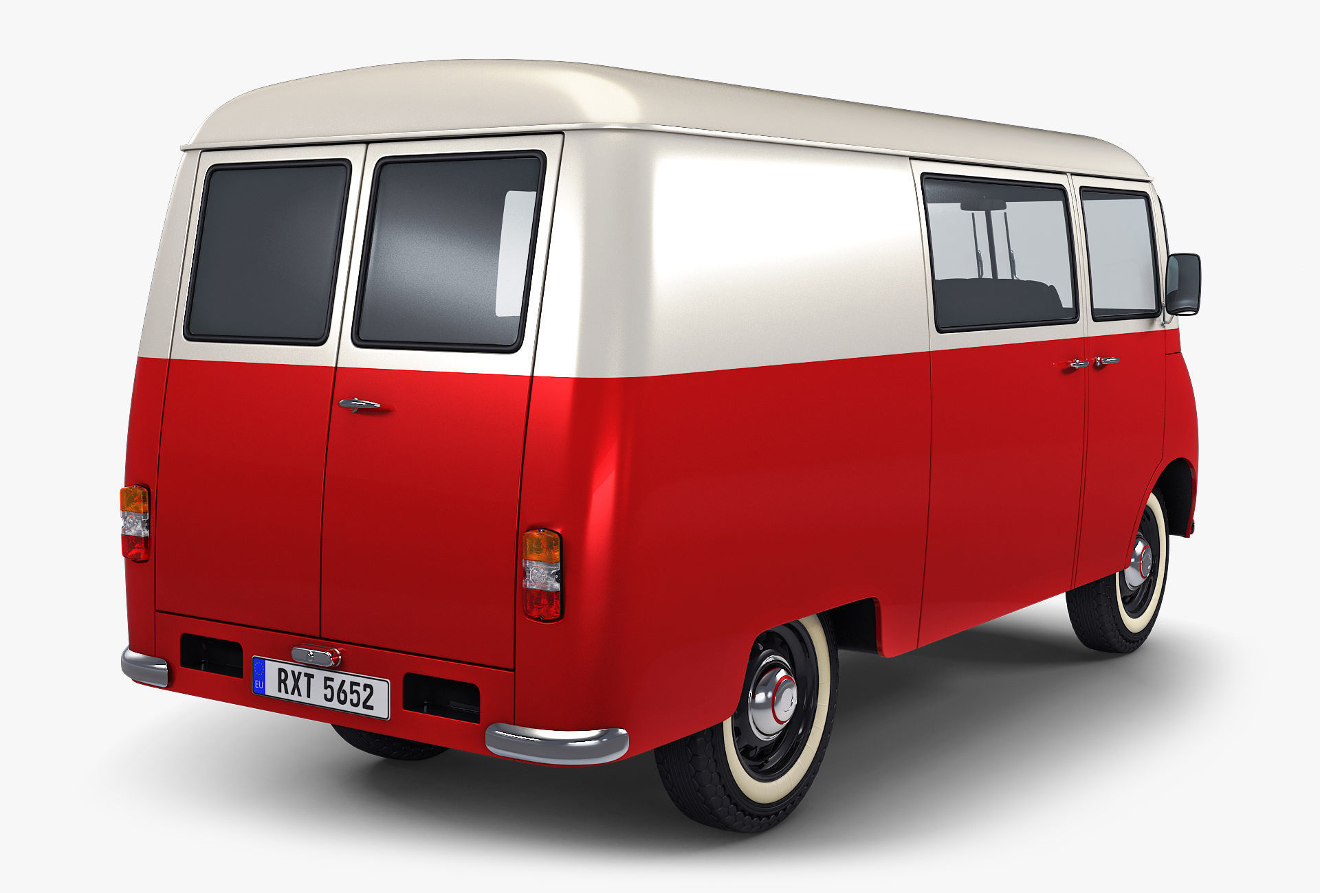 Generic Retro Cargo Van v 3 3D model_2