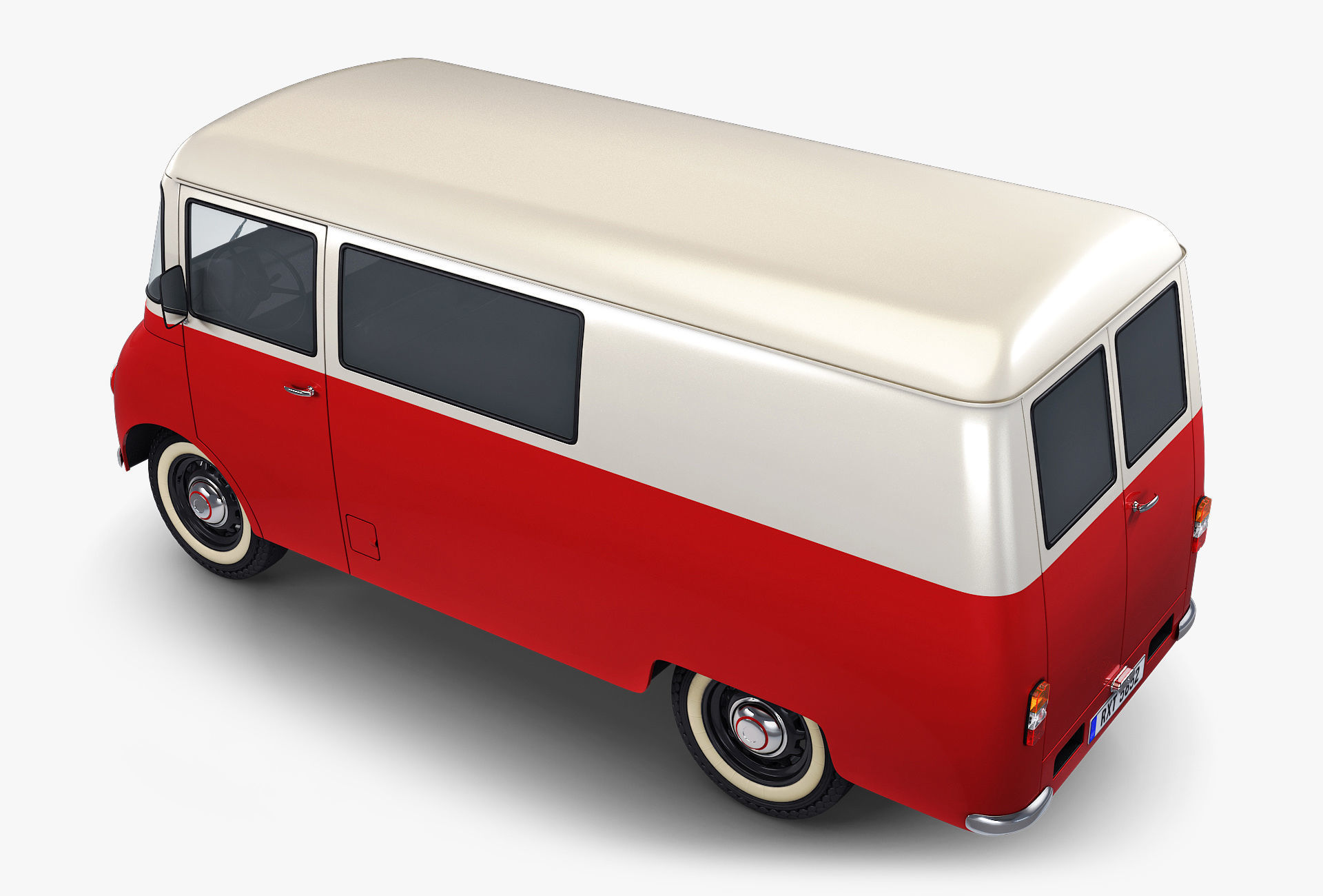 Generic Retro Cargo Van v 3 3D model_3