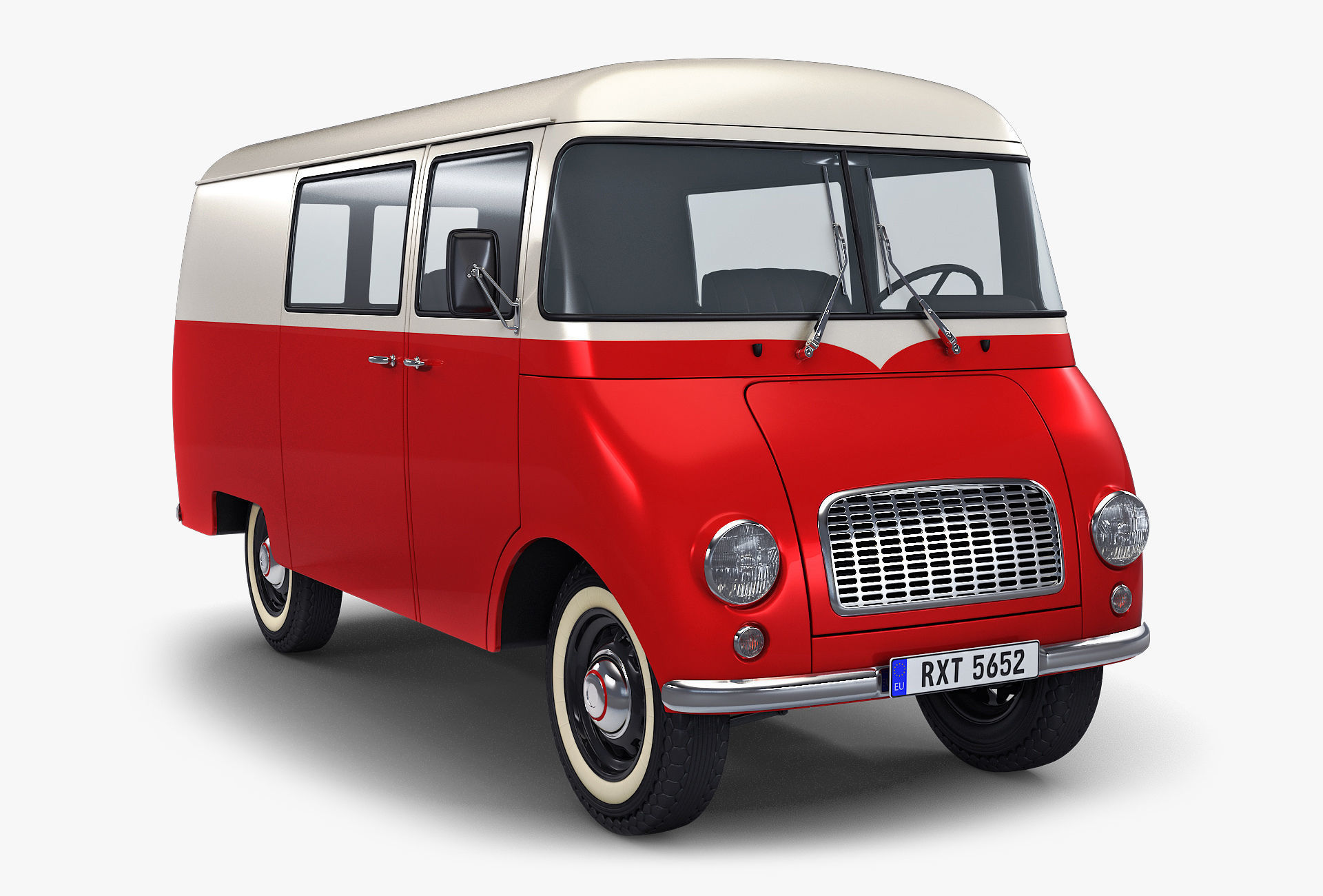 Generic Retro Cargo Van v 3 3D model_1