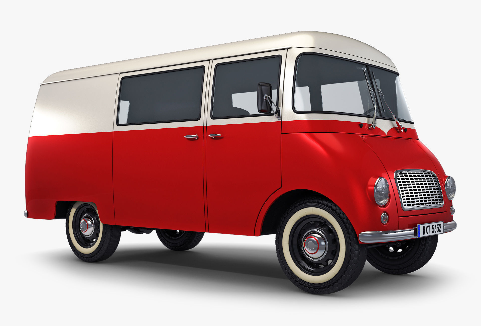 Generic Retro Cargo Van v 3 3D model_5