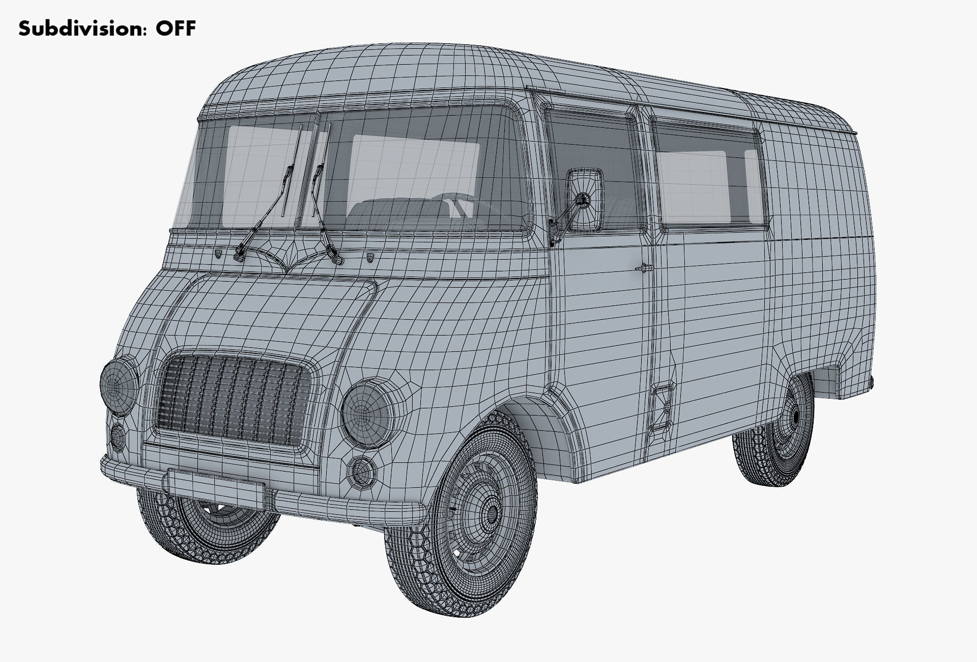 Generic Retro Cargo Van v 3 3D model_14