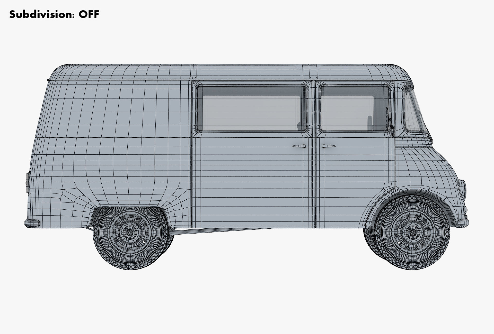 Generic Retro Cargo Van v 3 3D model_26