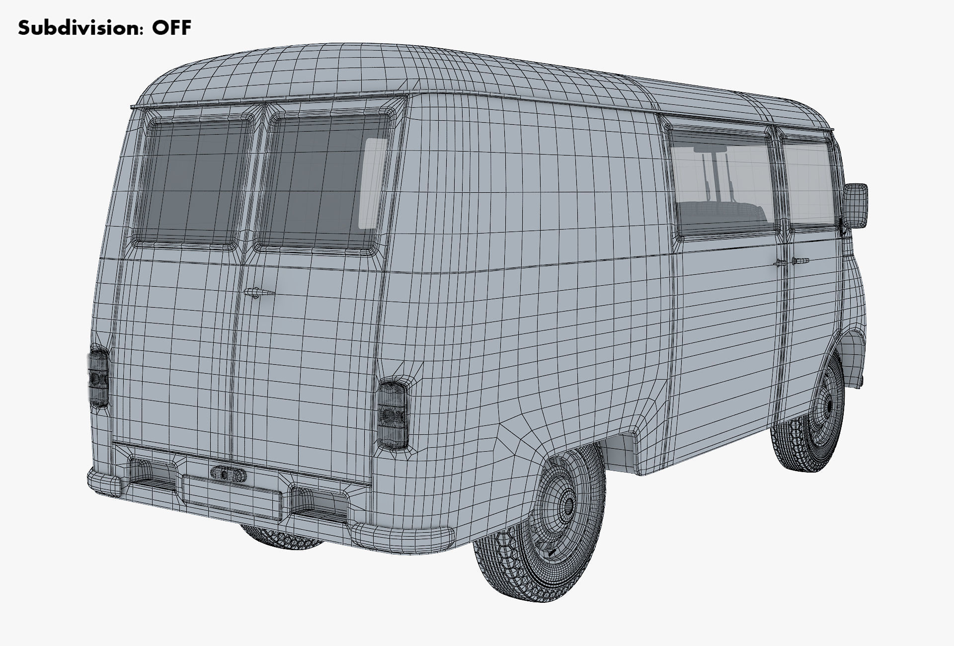 Generic Retro Cargo Van v 3 3D model_18