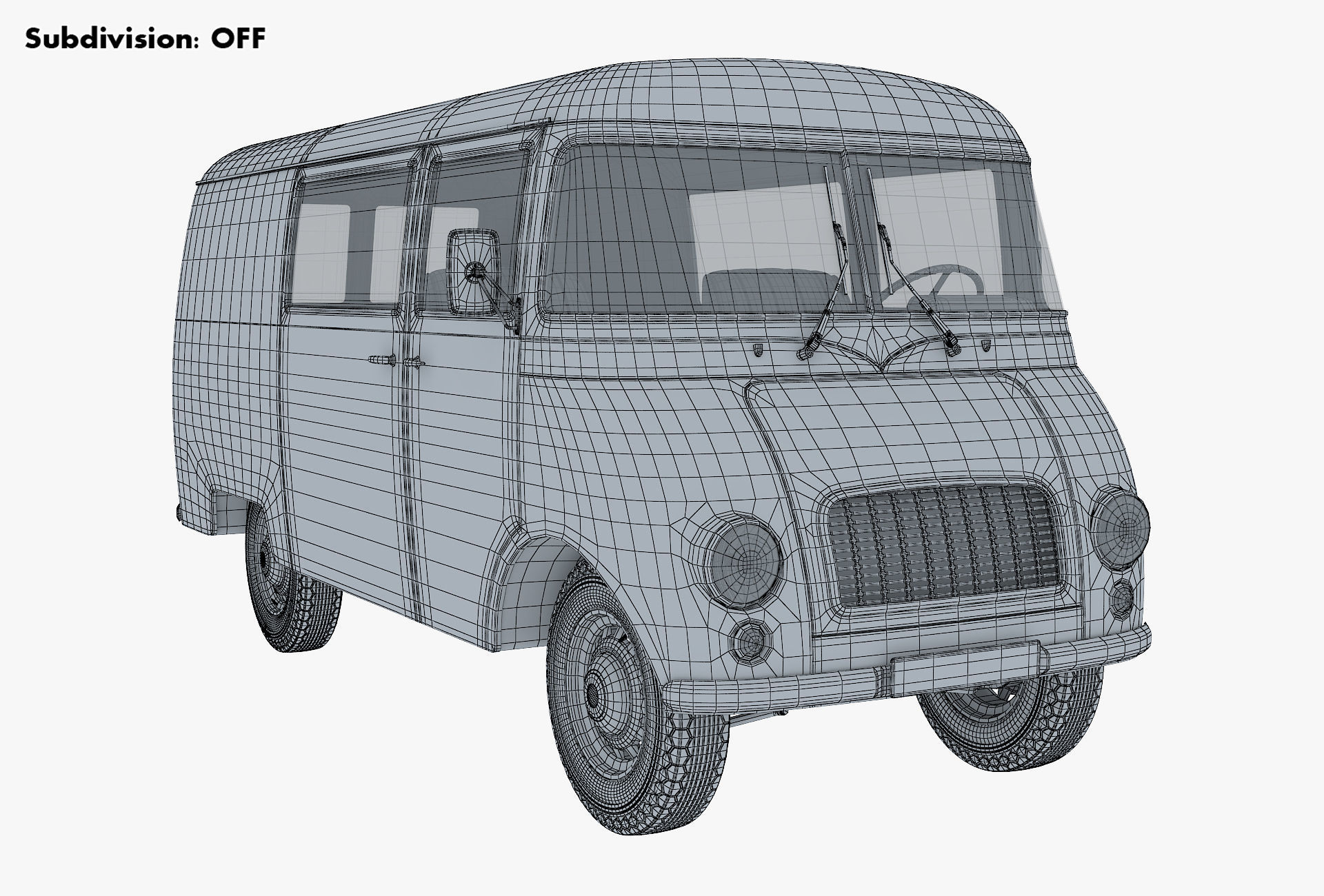 Generic Retro Cargo Van v 3 3D model_16