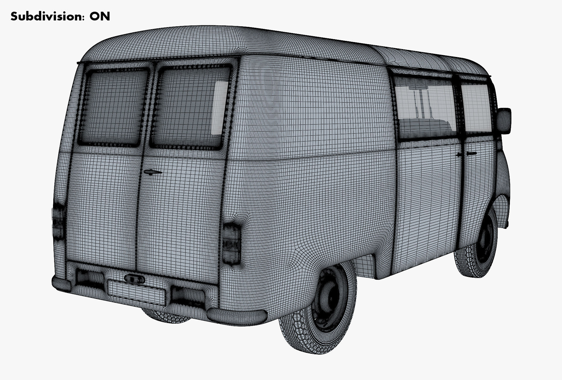 Generic Retro Cargo Van v 3 3D model_17