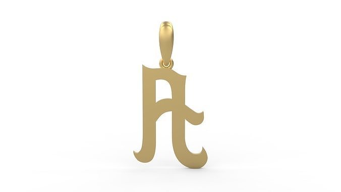 Initial Letters Pendant Mahalo A 3D print model