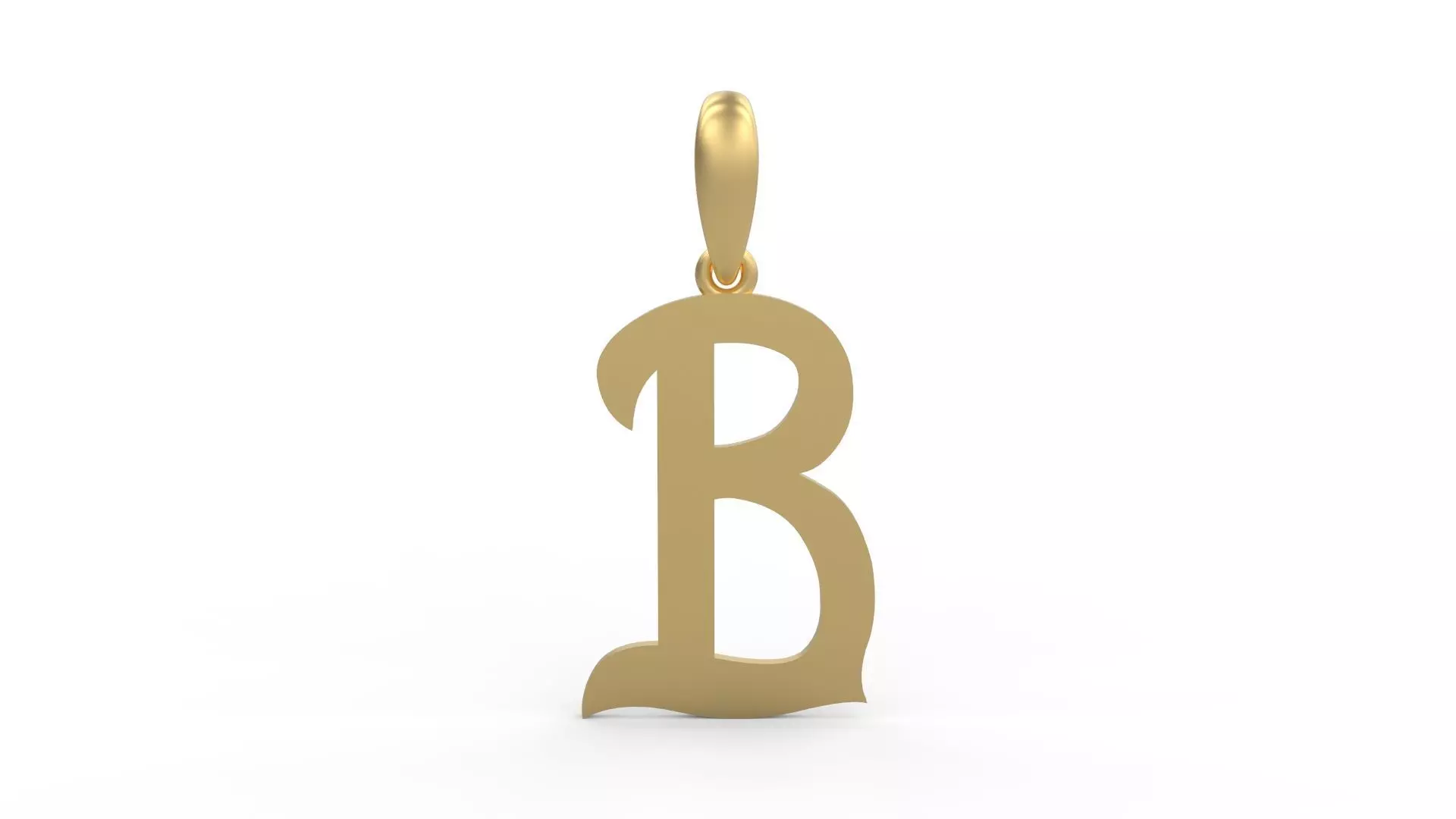 Initial Letters Pendant Mahalo B 3D print model_0