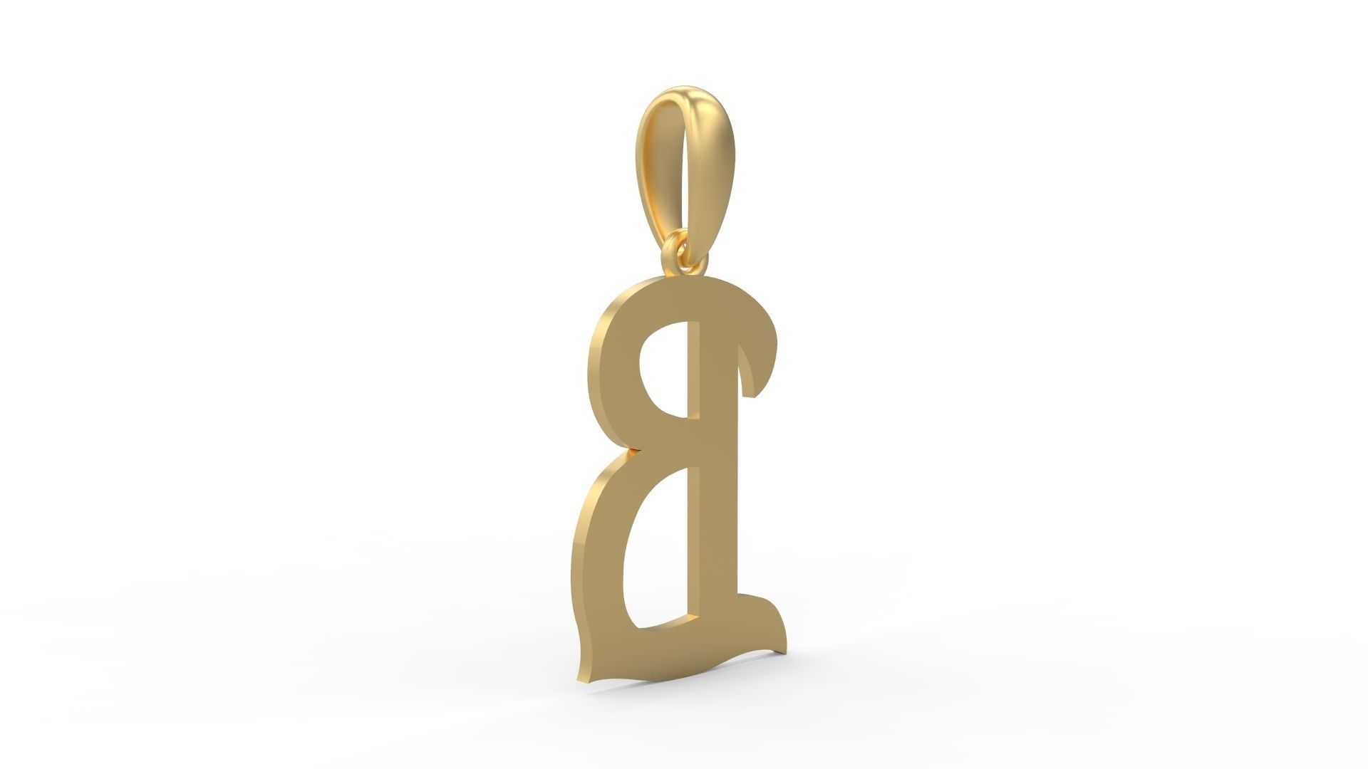 Initial Letters Pendant Mahalo B 3D print model_3
