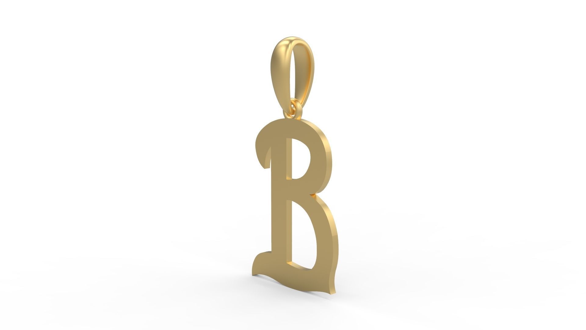 Initial Letters Pendant Mahalo B 3D print model_1