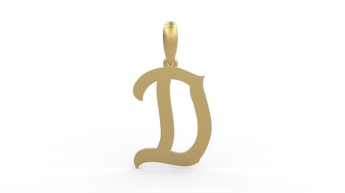 Initial Letters Pendant Mahalo D 3D print model