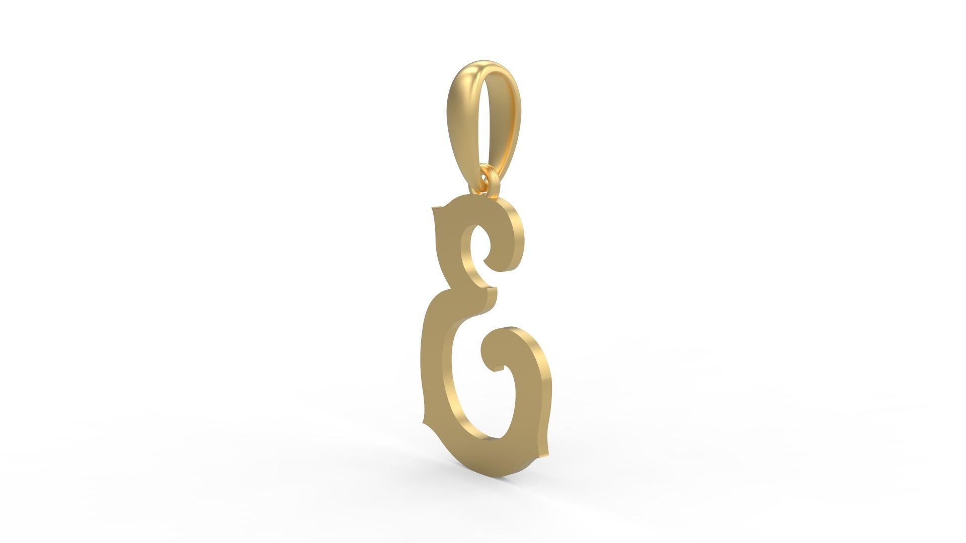 Initial Letters Pendant Mahalo E 3D print model_1