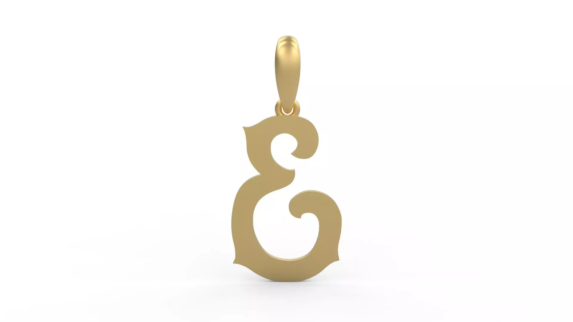 Initial Letters Pendant Mahalo E 3D print model_0
