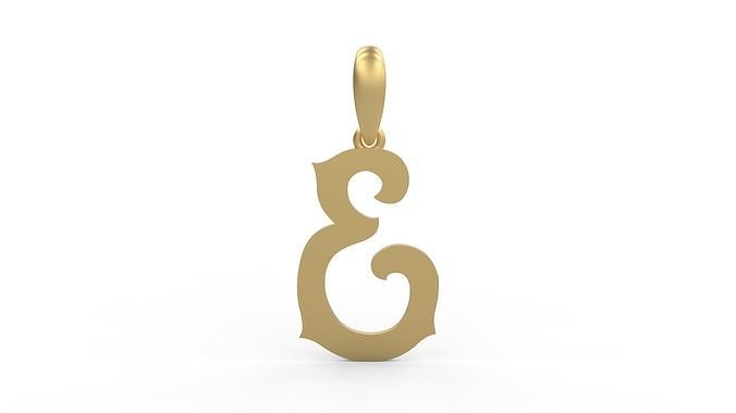 Initial Letters Pendant Mahalo E 3D print model