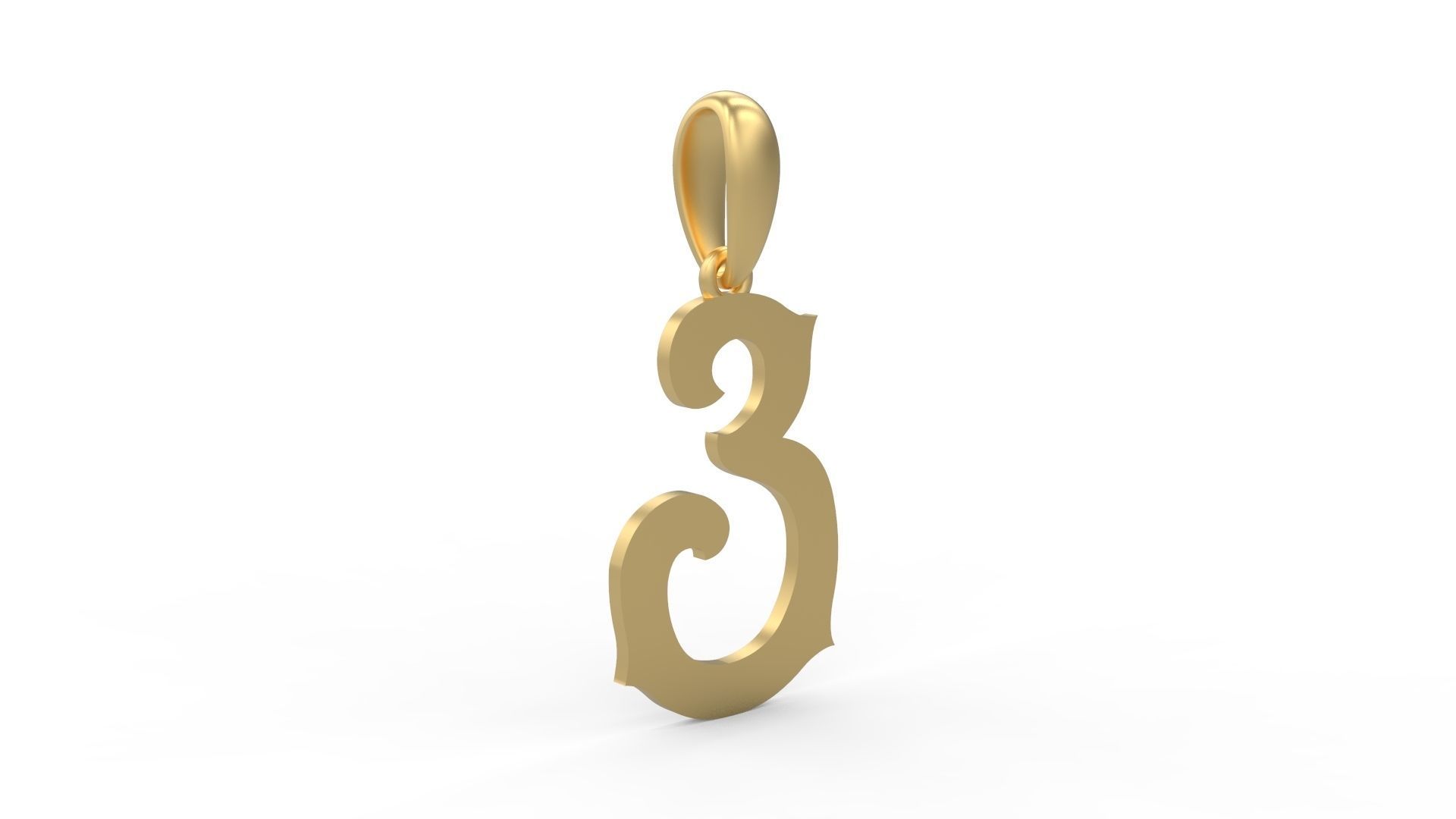 Initial Letters Pendant Mahalo E 3D print model_3